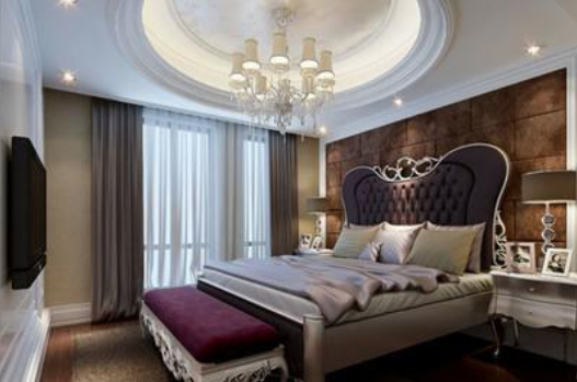 歐式風格臥室吊頂裝修效果圖，典雅浪漫的私密空間!